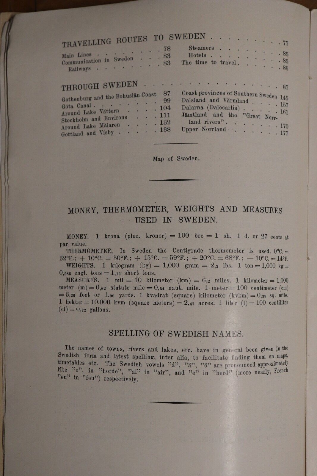 1923 A Book About Sweden Antique Swedish History Travel Guide Book w/Map