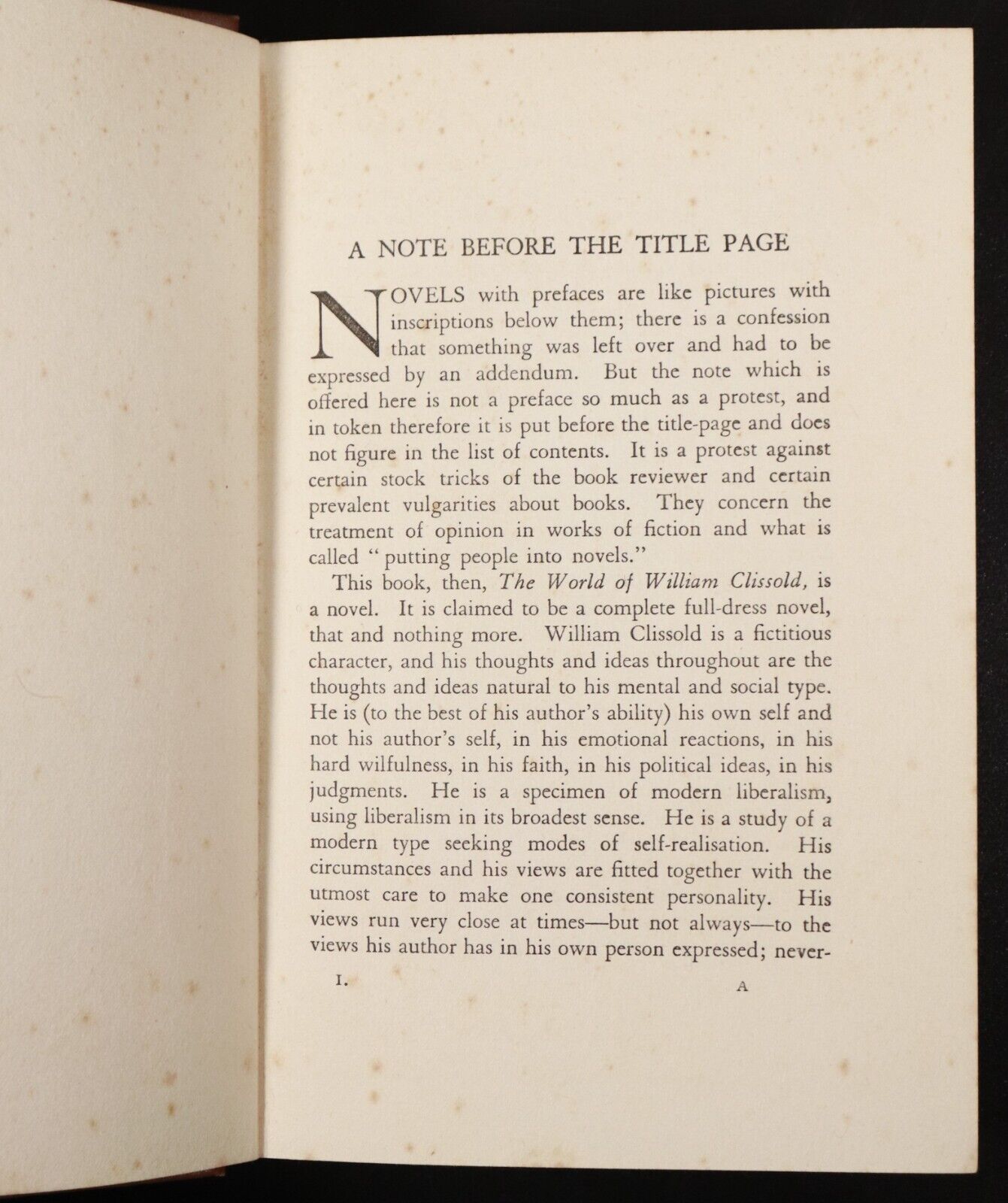 1926 The World Of William Clissold by H.G. Wells Antique Fiction Book Vol 1