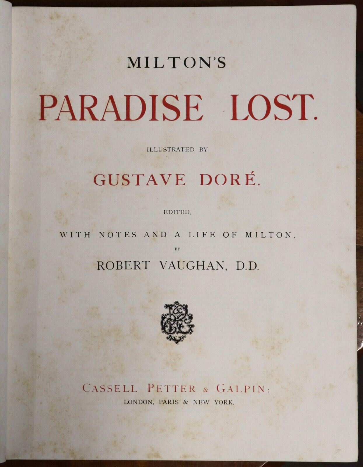 c1880 Milton's Paradise Lost: Gustave Dore Antiquarian Book Illustrated Cloth