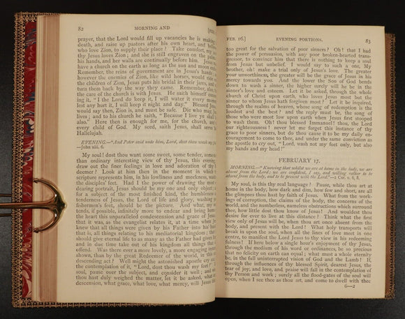 c1870 Morning & Evening Portions - Robert Hawker Antique Theology Book Scripture