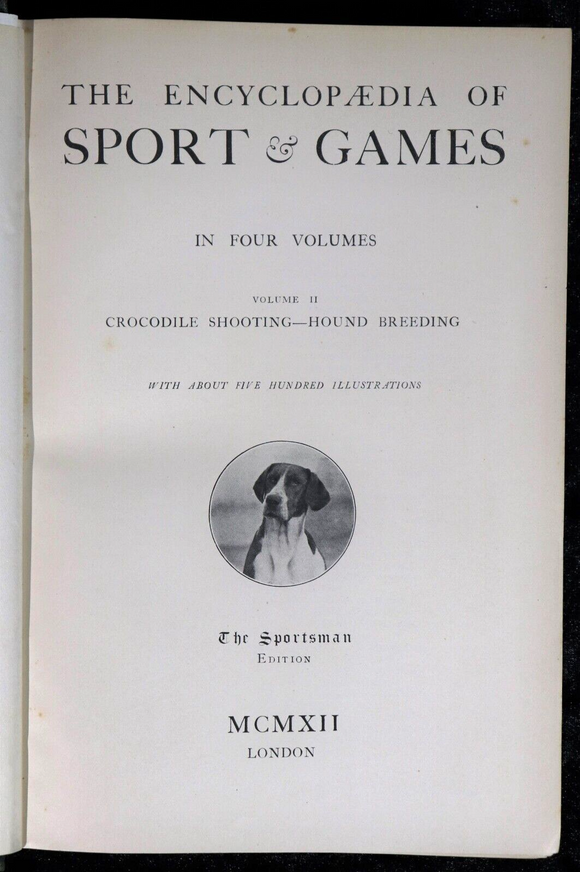 1911 4vol The Encyclopaedia Of Sport & Games Antique Book Set