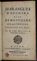 1764 Harangues D Eschine Et De Demosthene by M. Millot French Antiquarian Book-2