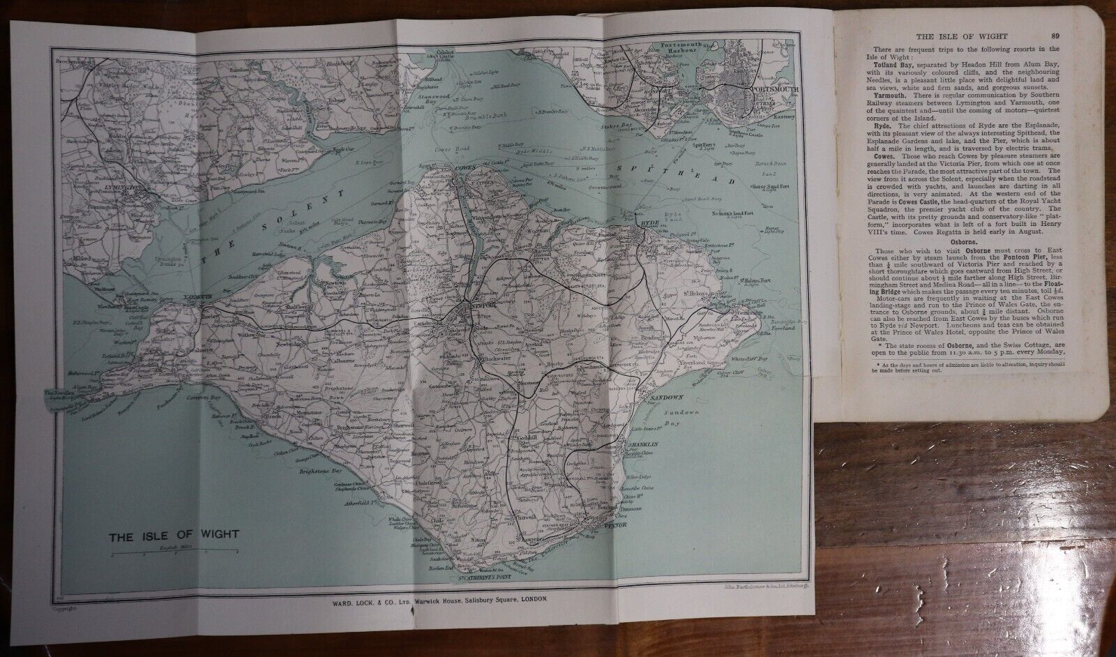 1927 Guide To Bournemouth: Ward Lock & Co Antique Travel Guide Book w/Maps