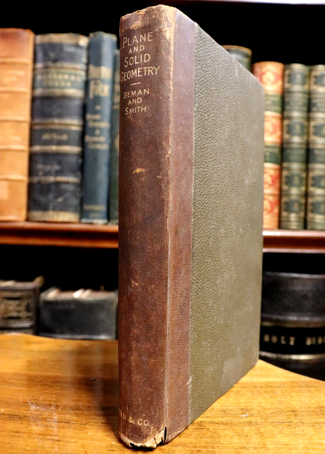 1895 Plane & Solid Geometry 1st Edition Antiquarian Mathematical Reference Book