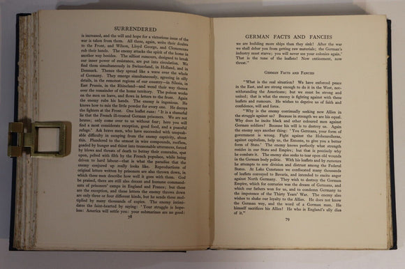 c1920 Surrendered: Some Naval War Secrets WW1 British Military History Book