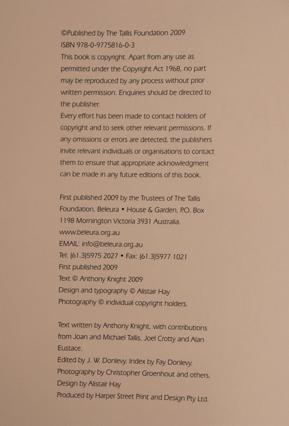 2009 Beleura Mornington by A Knight 1st Edition Australian Architecture Book