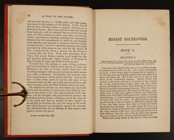 c1895 Ernest Maltravers by Lord Lytton Antiquarian British Fiction Book
