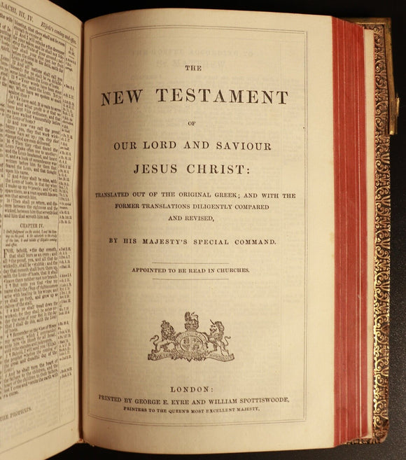 c1880 The Prince James Bible + The Psalms Of David Antiquarian Bible w/Maps