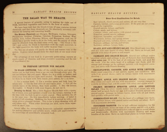 1941 Radiant Health Recipes Antique Australian Cook Book Mary L. Nicholls
