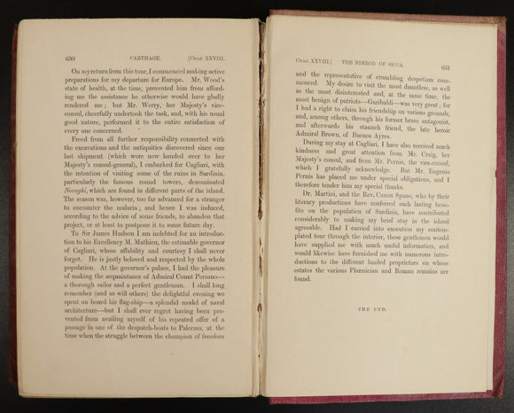 1861 Carthage & Her Remains by Dr N. Davis Antiquarian Exploration Book 1st Ed