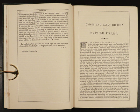 1887 The Works Of The British Dramatists Antique British History Book