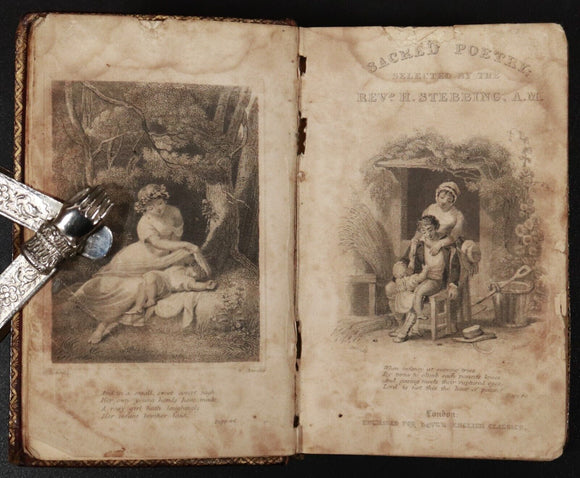 c1834 Sacred Poetry Edited by Rev. H. Stebbing Antiquarian British Poetry Book