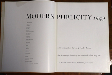 1949 Modern Publicity by Mercer & Rosner Antique Marketing Advertising Book - 0