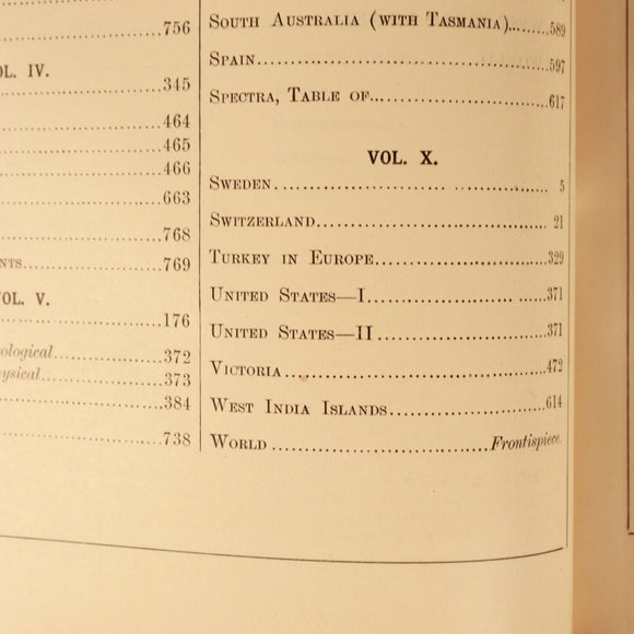 1895 Chambers's Encyclopaedia Vol. X Antique History Book With Maps Leather