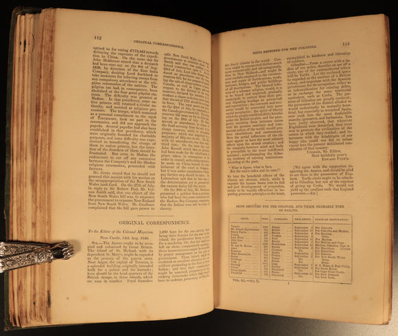 1840 The Colonial Magazine Commercial etc Antiquarian Australian History Book