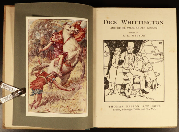 c1920 Dick Whittington Tales Of Old London by F.E Melton Antique Children's Book