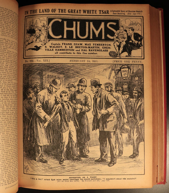 Chums 1911 Illustrated Paper For Boys Antique Illustrated British Childrens Book