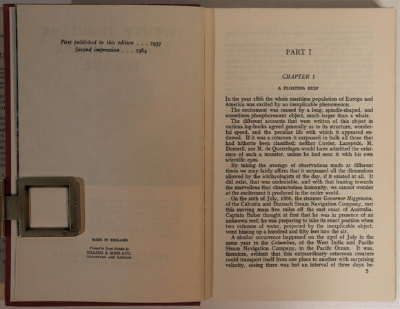 1964 Twenty Thousand Leagues Under The Sea by Jules Verne British Fiction Book