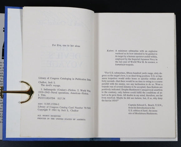 1981 The Devils Voyage by JL Chalker Vintage Military Fiction Book 1st Ed SIGNED