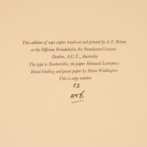 1990 The Sea Poems Of Kenneth Slessor Limited Edition Australian Poetry Book
