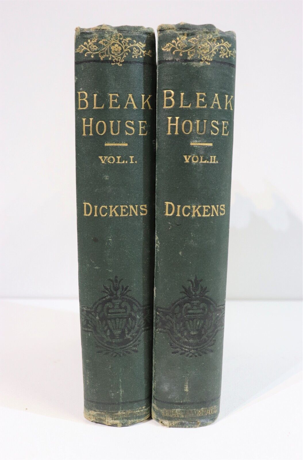 c1879 2vol Bleak House by Charles Dickens Antique British Fiction Book Set