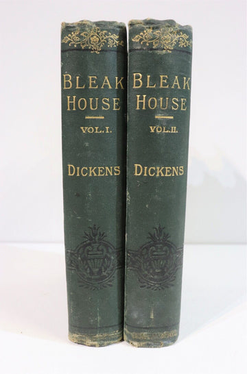 c1879 2vol Bleak House by Charles Dickens Antique British Fiction Book Set