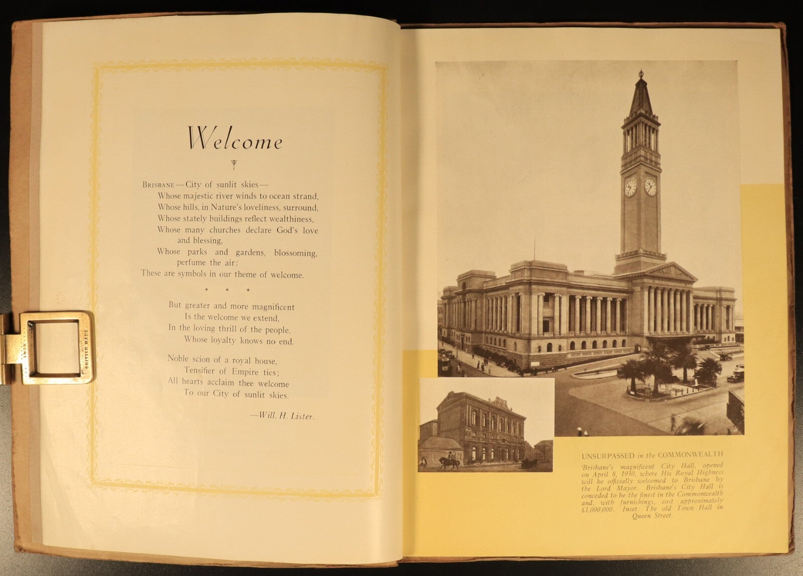 Brisbane Australia's Sunshine City Souvenir 1934 Australian Tourism & Photo Book