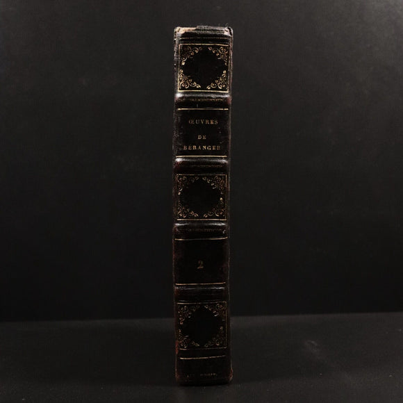 1843 Oeuvres Completes De P.J. De Béranger Antiquarian French Poetry Book Vol 2