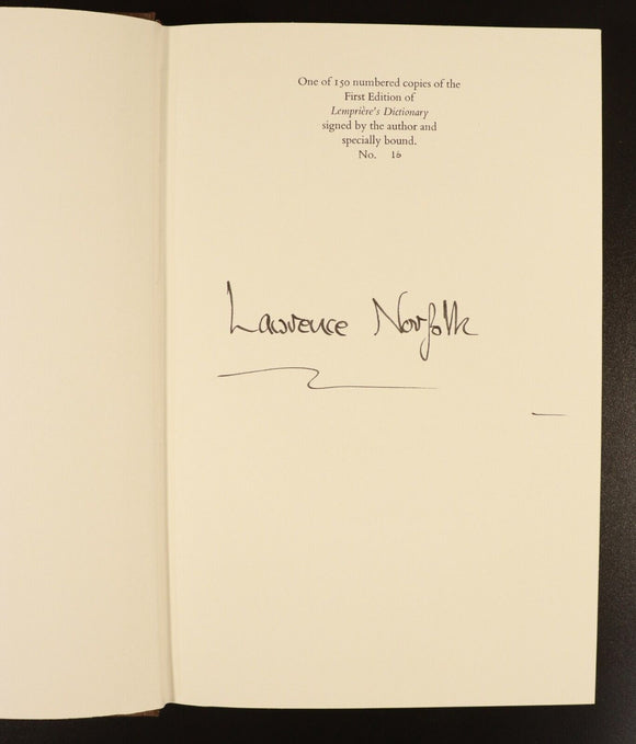 1991 Lempriere's Dictionary British Fiction Book Limited Limited Edition Signed
