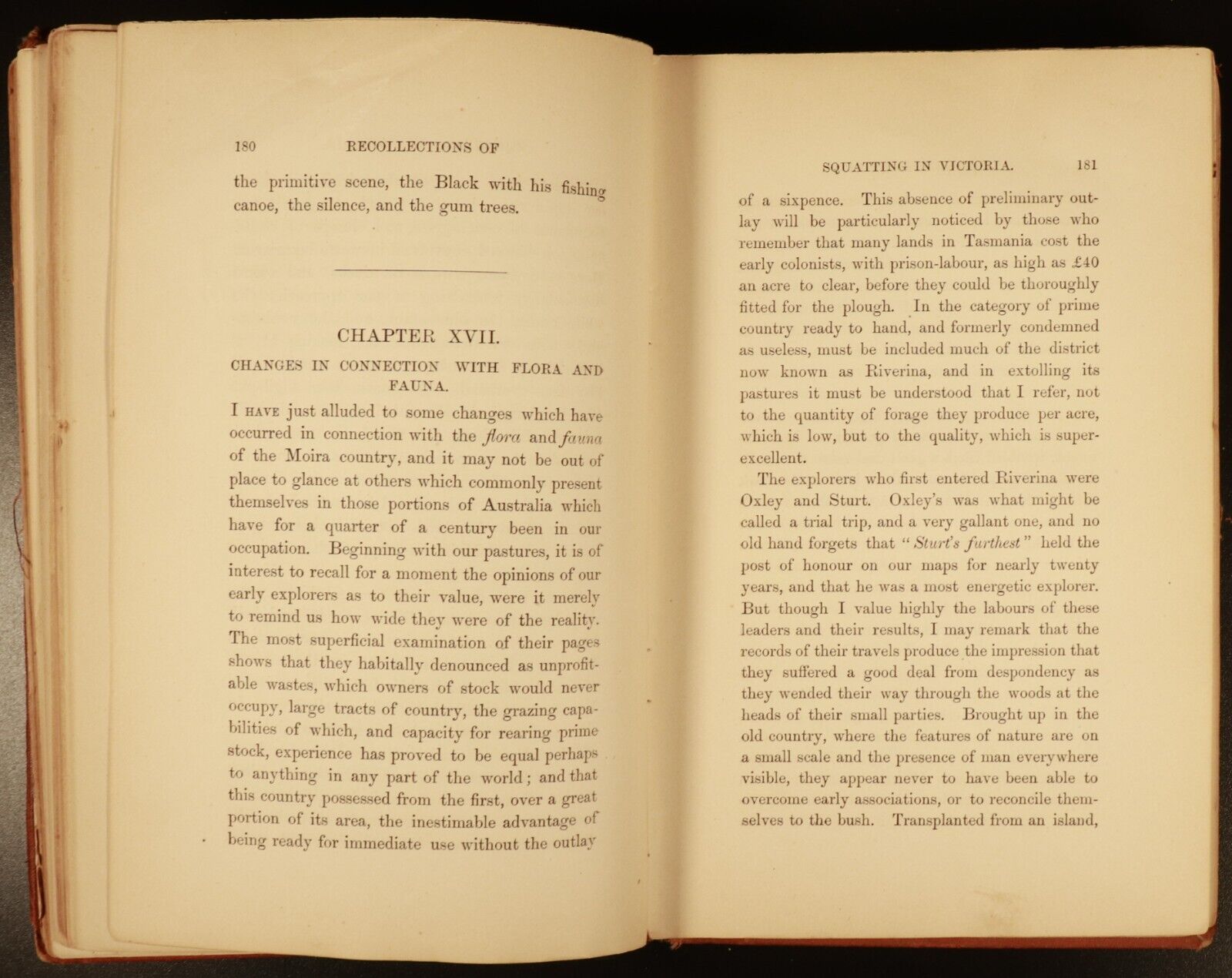 1883 Squatting In Victoria E.M. Curr Antiquarian Australian History Book 1st Ed