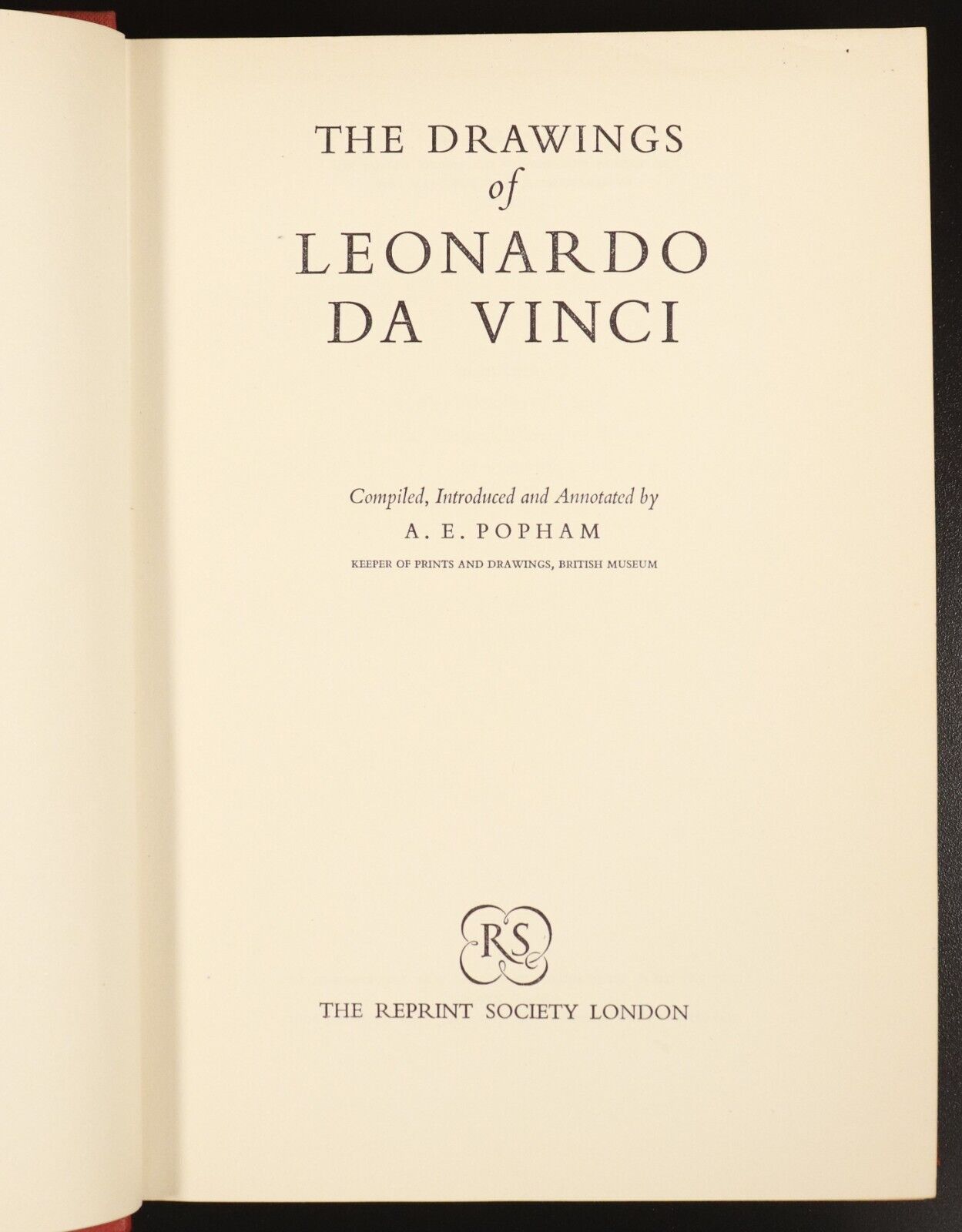 1952 The Drawings Of Leonardo Da Vinci by A.E. Popham Vintage Art History Book - 0