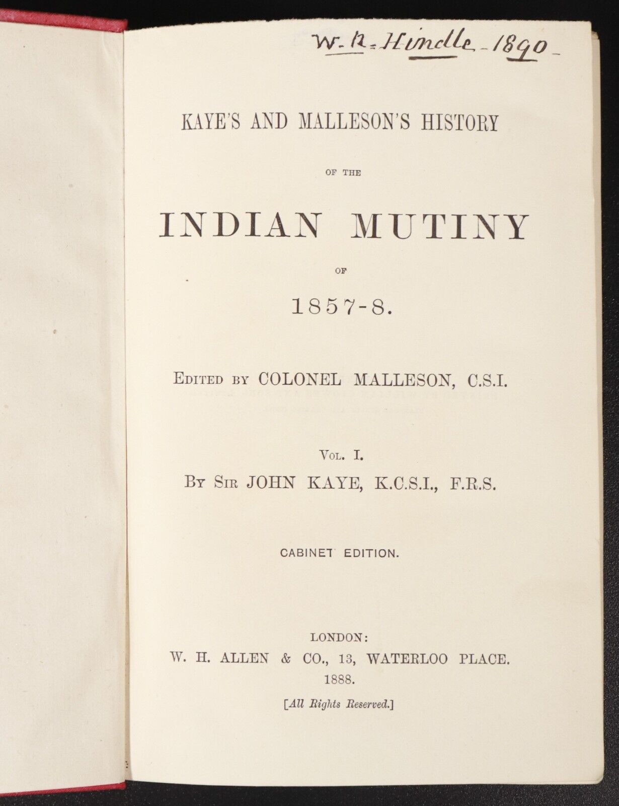 1888 6vol History Of The Indian Mutiny Kaye & Malleson Antique Military Book Set