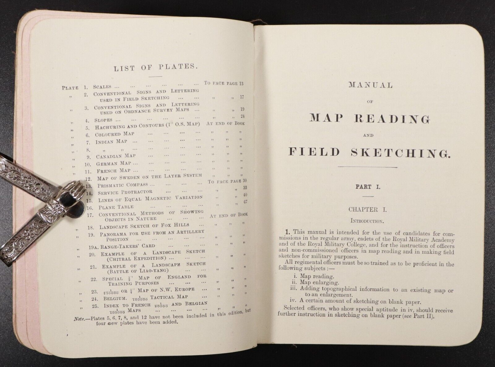 1914 Manual Of Map Reading & Field Sketching Antique WW1 British Military Book