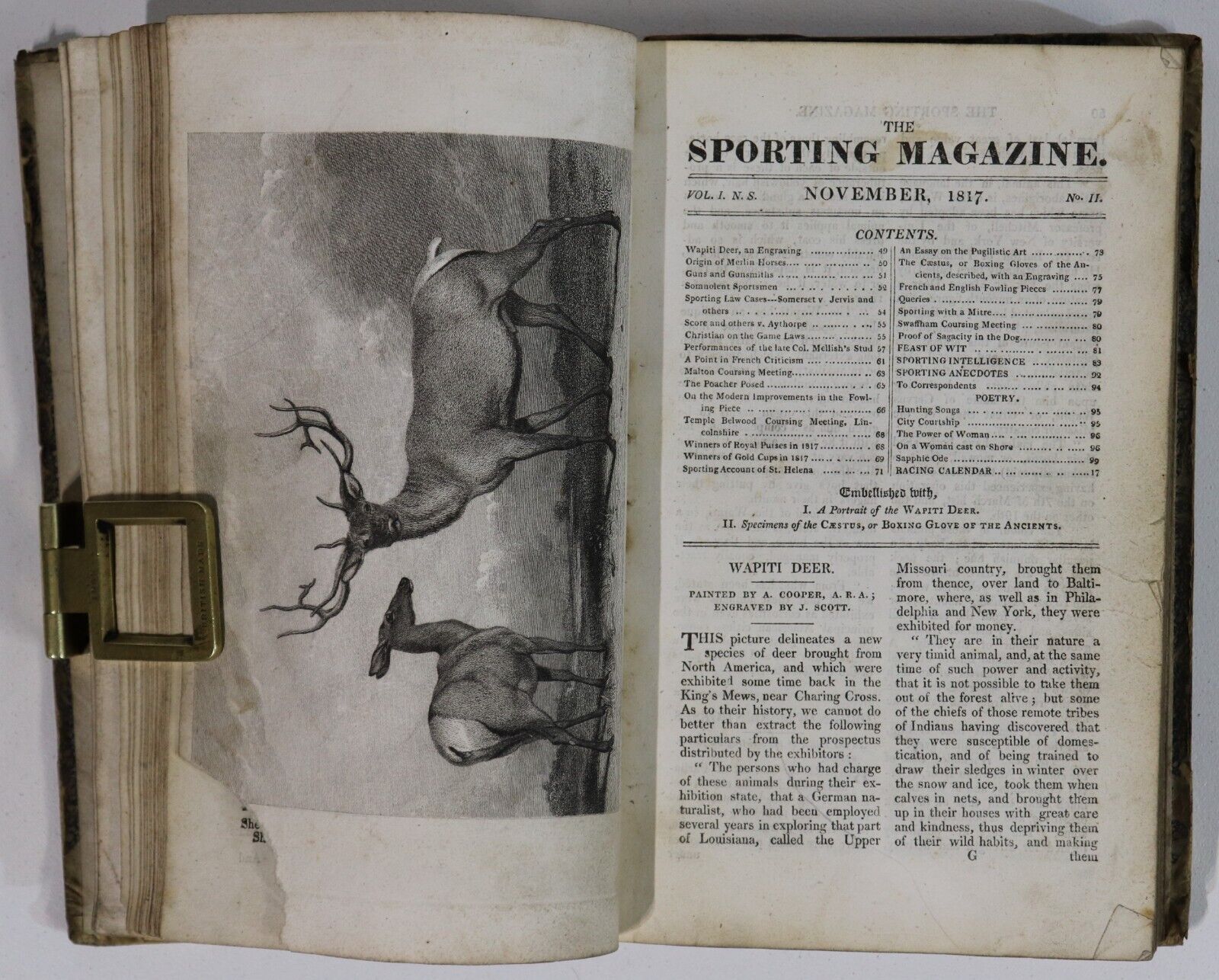 1818 The Sporting Magazine: Monthly Calendar Antique British Sport History Book