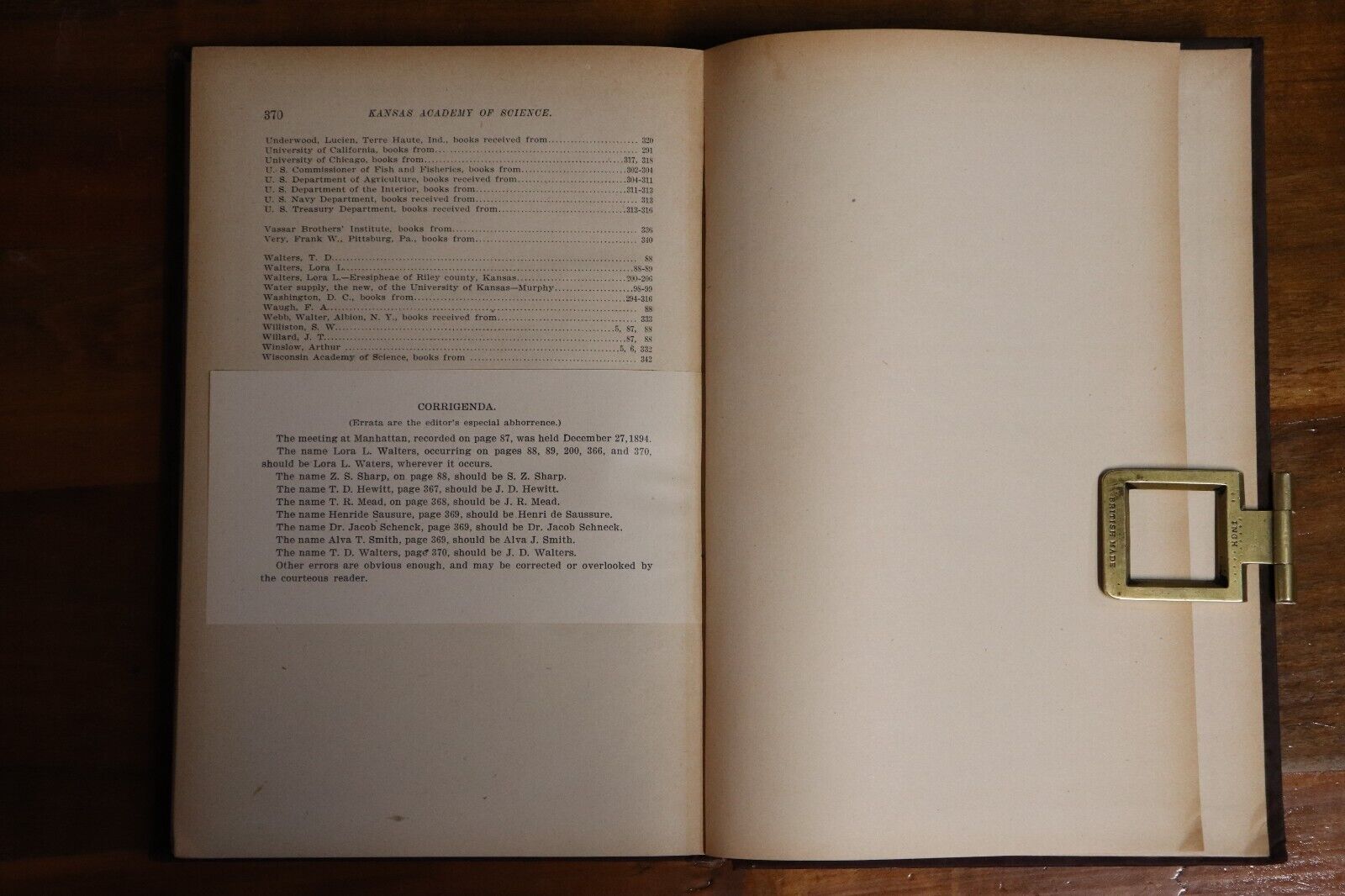 1896 Transactions Of The Kansas Academy Of Science Antique Science Book