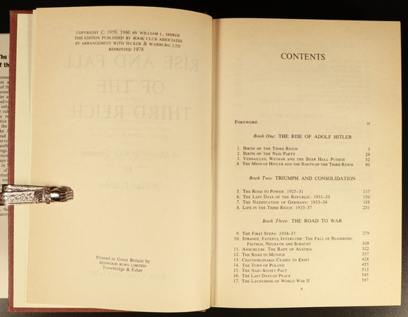 1978 The Rise & Fall Of The Third Reich by W.L. Shirer Military History Book WW2