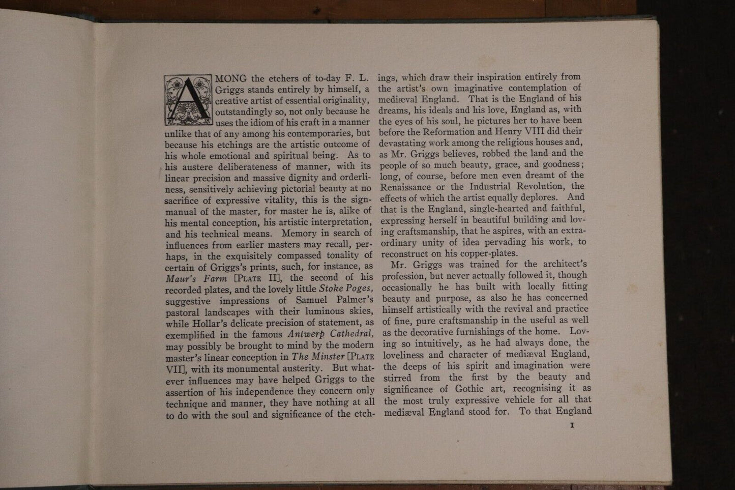 1926 Modern Masters Of Etching: FL Griggs Antique Art History Book