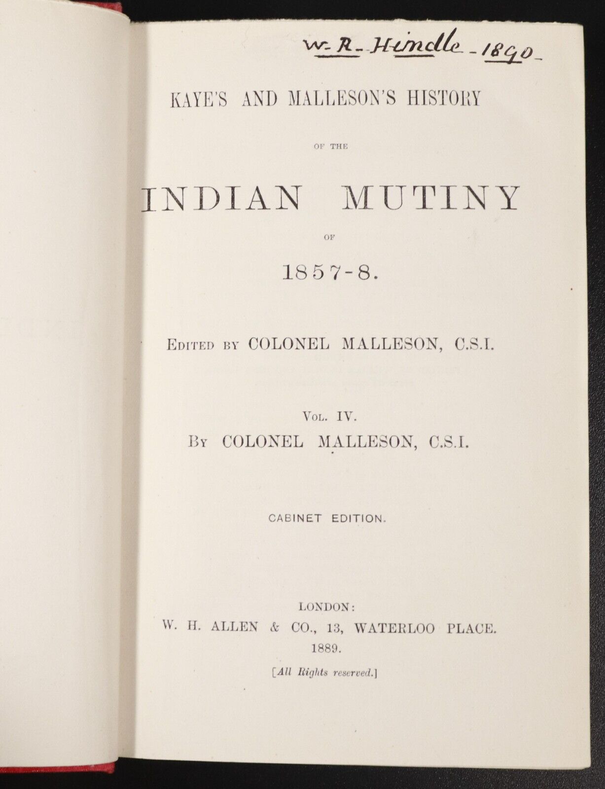 1888 6vol History Of The Indian Mutiny Kaye & Malleson Antique Military Book Set