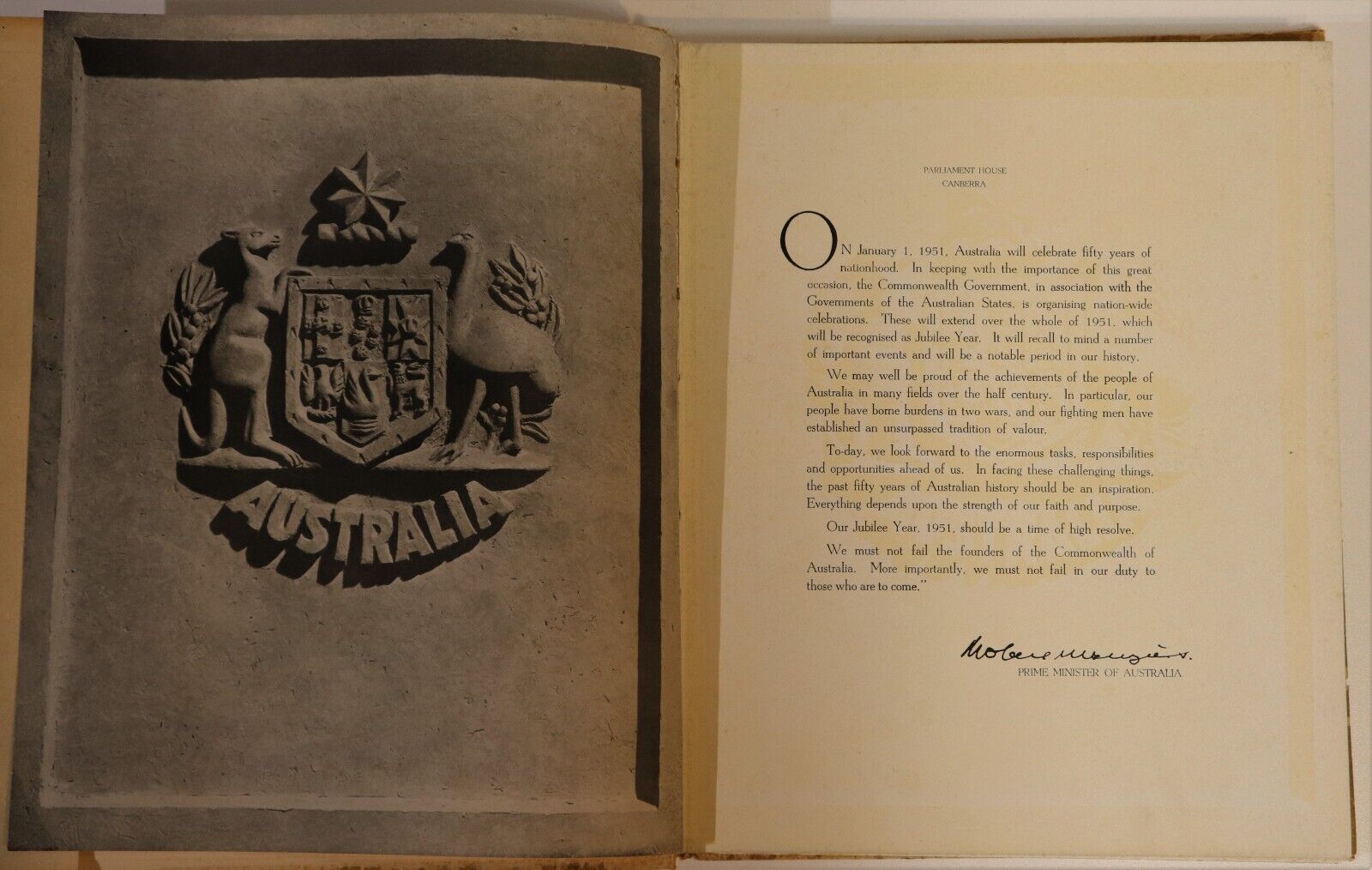 1951 Jubilee Of Commonwealth Of Australia Vintage Australian History Book