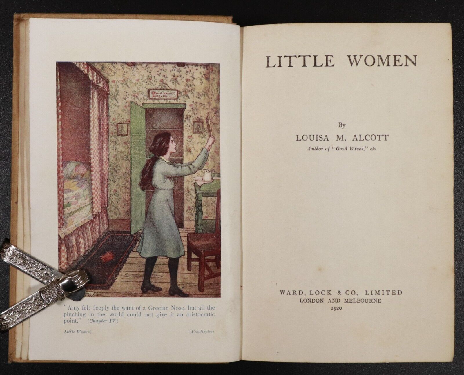 1920 Little Women by Louisa M. Alcott Antique Female Author Fiction Book - 0