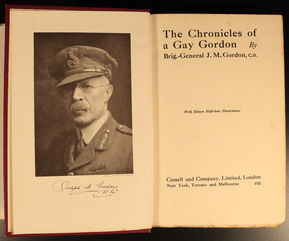 Chronicles Of A Gay Gordon 1921 British Military Biography History Book 1st Ed