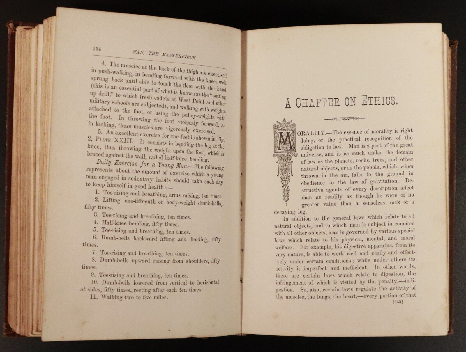 1886 Man The Masterpiece by J.H. Kellogg Illustrated Antiquarian Medical Book