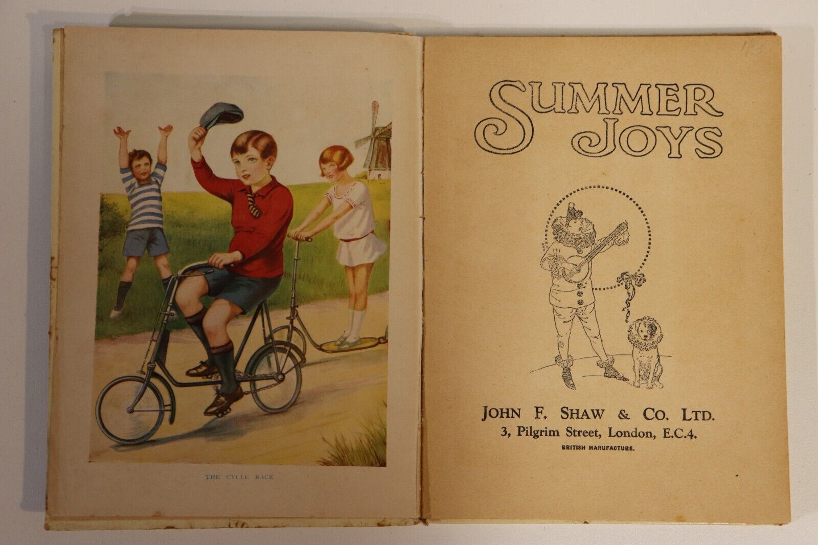 c1935 Summer Joys Antique British Illustrated Childrens Book