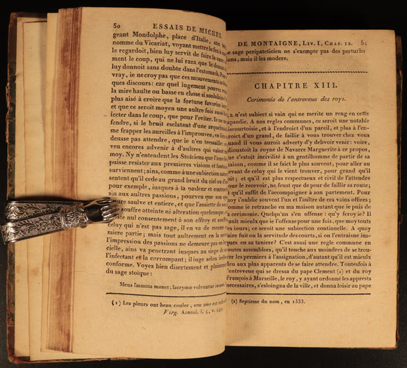 1802 Essais De Michel De Montaigne Antiquarian French Literature Book Vol 1