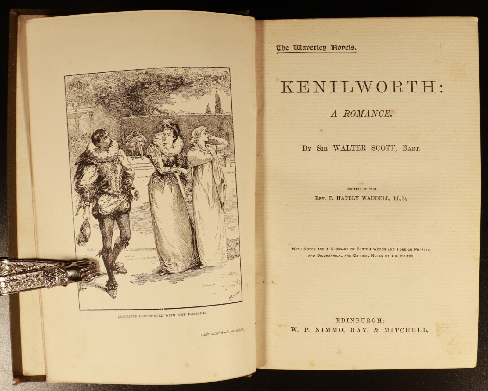 c1895 Kenilworth: A Romance by Walter Scott Antique Fiction Book Waverley Novels