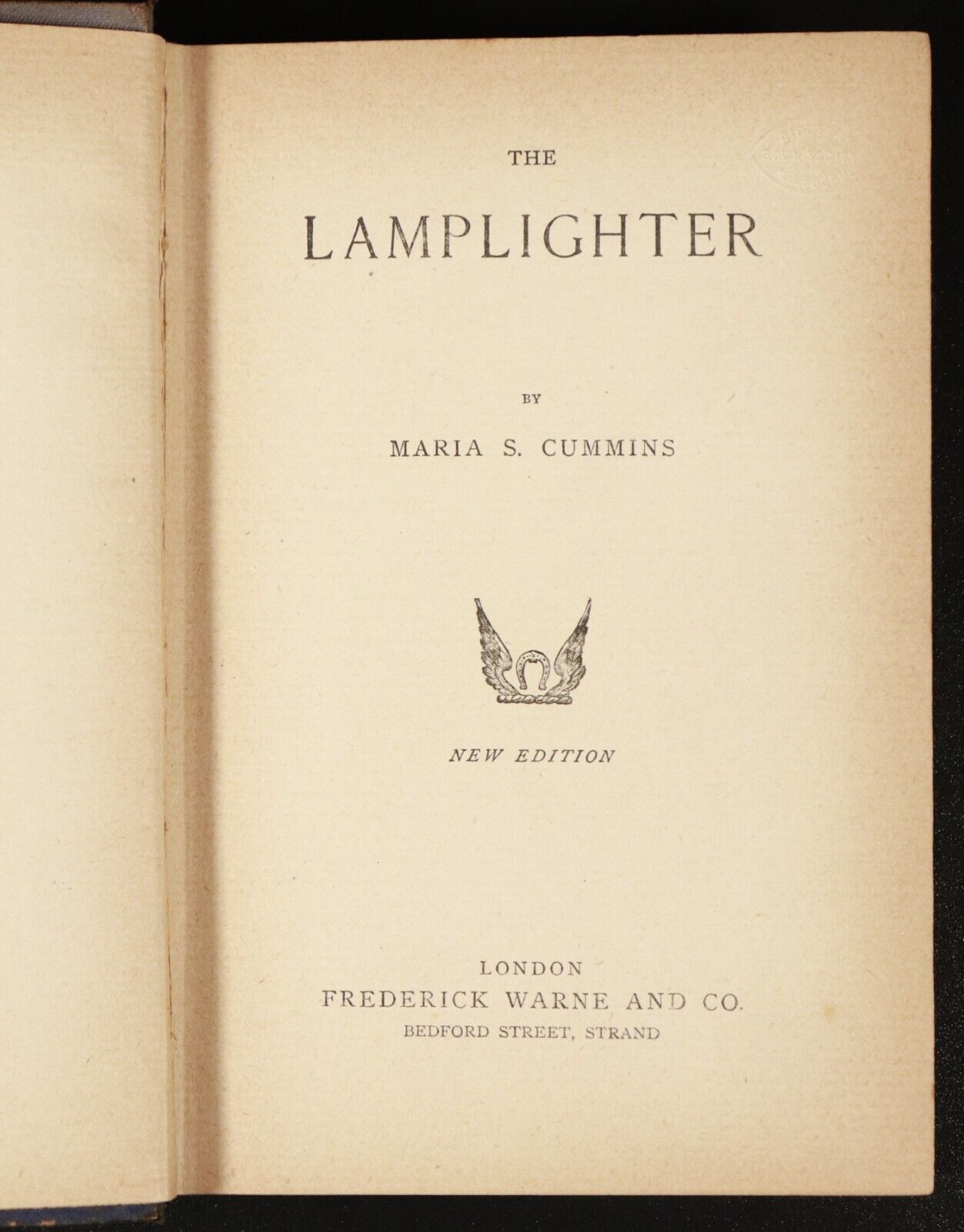 c1885 The Lamplighter by Maria S. Cummins Antique Fiction Book Female Author