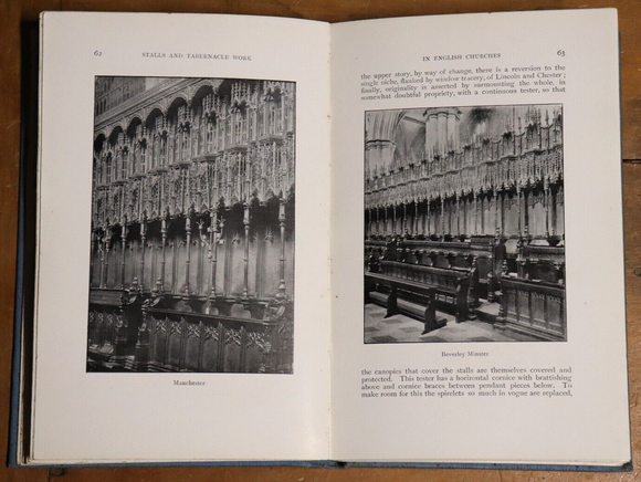 1910 Wood Carvings In English Churches Stalls Tabernacle Work Architecture Book