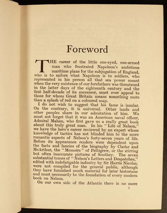 1915 The Story Of Nelson by HFB Wheeler Antique British Military History Book
