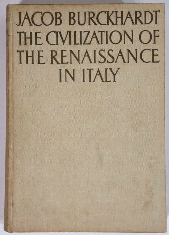 c1936 Civilization Of The Renaissance In Italy by J Burckhardt Antique Book