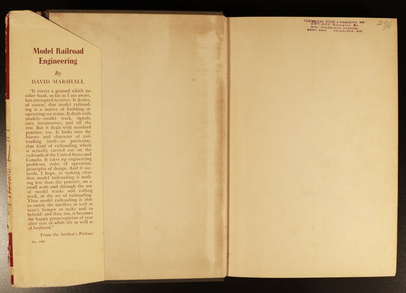 Model Railroad Engineering by David Marshall 1942 Antique Modelling Hobby Book